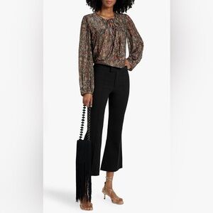 ISABEL MARANT Ametissa printed fil coupé silk lurex peasant oversized blouse